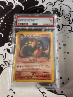 PSA 5 Dark Charizard 21/82 Non-Holo Team Rocket Pokemon Card - Image 1