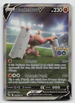 Conkeldurr V Pokemon Card Alternate Full Art Ultra Rare Pokemon GO 74/78 NM - Image 1