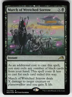 March of Wretched Sorrow Foil R Kamigawa: Neon Dynasty 111 MTG - Image 1