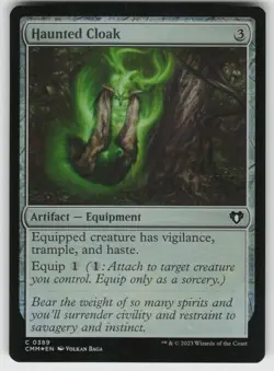 Haunted Cloak Foil C Commander Masters 389 MTG - Image 1