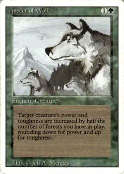 1994 Magic The Gathering Revised Edition Aspect of Wolf #186 Light Play - Image 1