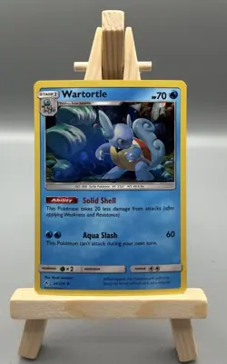 Pokemon Wartortle Sun & Moon 34/214 Holo Uncommon Card *FULL FART SWIRL* - Image 3