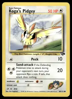 Pokemon Tcg Koga's Pidgey #80 Pokemon Gym Challenge NM - Image 1
