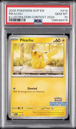 2025 POKEMON SVP EN-SV BLACK STAR PROMO ILLUSTRATION CONTEST 2024 PIKACHU PSA 10 - Image 1