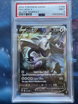 2022 Pokemon Lugia V (Alt Full Art) 186/195 SWSH Silver Tempest PSA 9 - Image 1