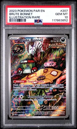 Brute Bonnet Pokemon Par En-Paradox Rift 207 NM PSA 10 - Image 1