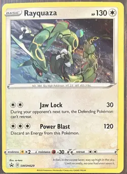 Pokemon TCG Rayquaza SWSH029 Cosmos Holo Black Star Promo Swirl NM - Image 1