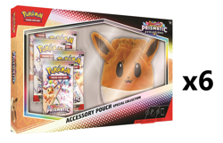 SEALED CASE! 6x Pokemon SV8.5 Prismatic Evolutions Pouch Collection - Image 1