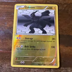 Pokemon Zekrom Black & White Holo Rare Basic Dragon 47/114 HP130 2011 English MP - Image 1