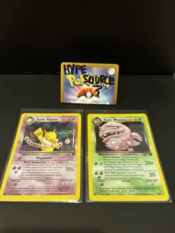 Vintage holo Team Rocket Dark Pokemon cards -Hypno , Weezing Lot Of 2 - Image 1