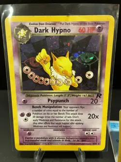 Vintage holo Team Rocket Dark Pokemon cards -Hypno , Weezing Lot Of 2 - Image 4