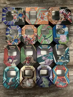 Pokemon TCG Tins - Lot of 15 - Empty - Plus Pokemon Center Special Delivery Box - Image 3