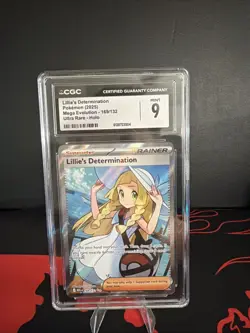 Lillie's Determination Ultra Rare 169/132 Mega Evolution Pokemon CGC MINT 9 - Image 1