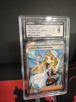 Lillie's Determination Ultra Rare 169/132 Mega Evolution Pokemon CGC MINT 9 - Image 2