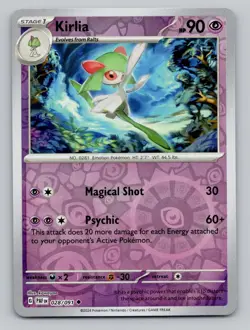Reverse Holo Kirlia #028/091 Uncommon Paldean Fates Pokemon - Image 1