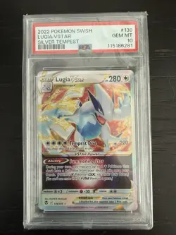 Pokemon Lugia VSTAR 139/195 Silver Tempest Ultra Rare Holo PSA 10 English 2022 - Image 1