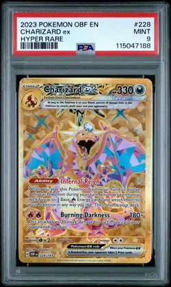 2023 POKEMON OBF EN-OBSIDIAN FLAMES HYPER RARE #228 CHARIZARD EX PSA 9 - Image 1