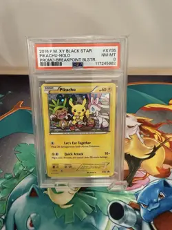 2016 POKEMON XY BLACK STAR PROMO BREAKPOINT BLISTERS #XY95 PIKACHU-HOLO PSA 8 - Image 1