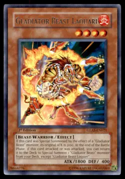 Yu-Gi-Oh! Gladiator Beast Laquari #GLAS-EN021 1st Edition Near Mint - Image 1