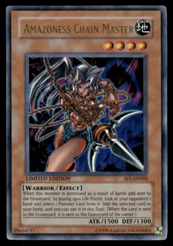 Yu-Gi-Oh! LIMITED EDITION Amazoness Chain Master #SP1-EN002 Light Play - Image 1