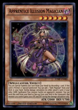 Yu-Gi-Oh! LIMITED EDITION Apprentice Illusion Magician #JUMP-EN080 Heavy Play - Image 1