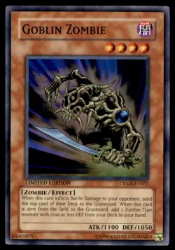 Yu-Gi-Oh! Goblin Zombie #CRMS-ENSE2 Limited Edition Light Play - Image 1