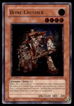 Yu-Gi-Oh! Bone Crusher #CRMS-EN083 1st Edition Light Play - Image 1