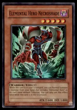 Yu-Gi-Oh! Elemental Hero Necroshade #GX1-EN001 Light Play - Image 1