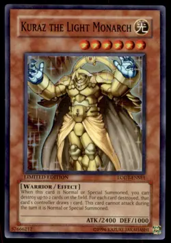 Yu-Gi-Oh! Kuraz the Light Monarch #LODT-ENSE1 Limited Edition Light Play - Image 1