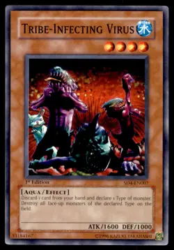 Yu-Gi-Oh! Tribe-Infecting Virus #SD4-EN007 1st Edition Light Play - Image 1