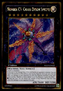 Yu-Gi-Oh! Number C9: Chaos Dyson Sphere #PGLD-EN022 1st Edition Light Play - Image 1