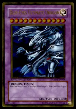 Yu-Gi-Oh! Blue-Eyes Ultimate Dragon #GLD1-EN028 Limited Edition Light Play - Image 1