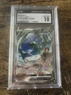 Pokemon CGC 10 Gem Mint Evolving Skies Alt Art Rayquaza V 194/203 - Image 1