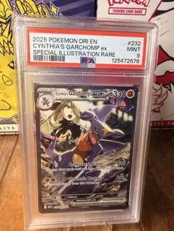 Pokemon TCG Destined Rivals Cynthia's Garchomp EX English SIR 232/182 PSA 9 Mint - Image 1