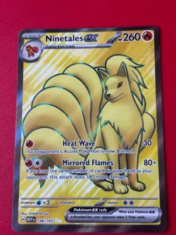 Pokemon TCG Ninetales EX 186/165 S&V 151 Full Art Ultra Rare Card - Image 1