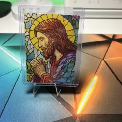 Jesus Christ Stained Glass Custom Art Card - Image 1