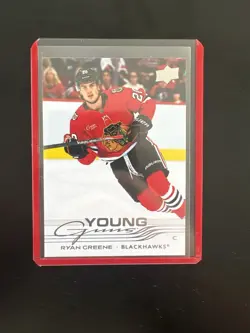 2025/26 UPPER DECK SERIES 2 RYAN GREENE YOUNG GUNS RC #465 Chicago Blackhawks - Image 1