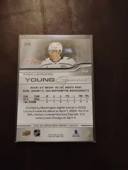 2025-26 Upper Deck Series 1 - Young Guns Ryan Leonard #238 (RC) - Image 2