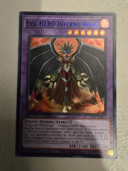 Yugioh LDS3-EN027 Evil Hero Inferno Wing RED ULTRA RARE NM 1ST EDITION - Image 4