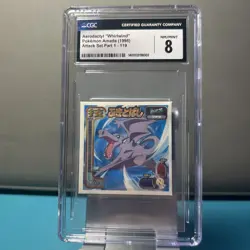 Aerodactyl Whirlwind Sticker 119 CGC 8 NM 1998 Retsuden Pokemon Amada - Image 1