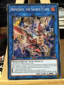 Yugioh *Nephthys, the Sacred Flame X1* Secret Rare 1st Edition (NM) HISU-EN008 - Image 1