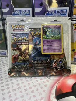 Pokemon TCG XY Steam Siege 3-Pack Blister Azelf Promo XY142 - Factory Sealed - Image 1