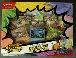 10X Pokemon TCG Ascended Heros First Partners Deluxe Pin Collection Sealed - Image 1