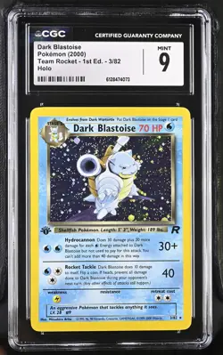 Dark Blastoise 2000 Pokemon Team Rocket 1st Edition CGC 9 #3 - Image 1