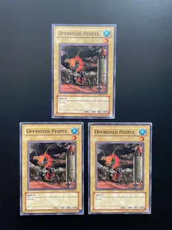 Yugioh Oppressed People DR1-EN057 Unlimited Edition Common Damaged X3 - Image 1