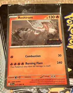 Sealed Reshiram 017/094 Pokemon Phantasmal Flames Stamped B&N Promo - Image 1