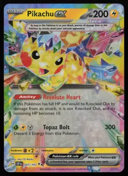 Pikachu ex 057/191 Double Rare Surging Sparks Pokemon NM - Image 1