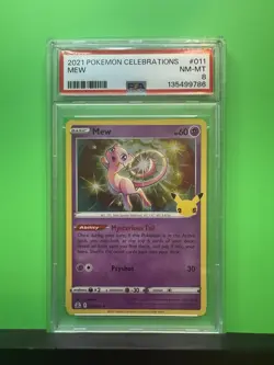 Pokemon 2021 Celebrations Mew 011/025 PSA 8 Holo Rare Full Art English - Image 1