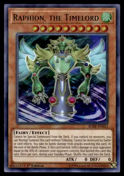 Yu-Gi-Oh! 1st Edition Raphion, the Timelord #BLRR-EN023 Light Play - Image 1