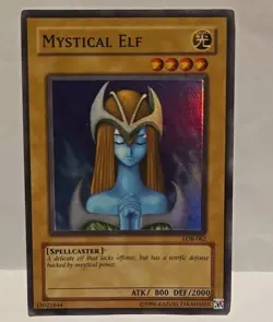 YUGIOH MYSTICAL ELF LOB-062 UNLIMITED SUPER PLAYED - Image 2